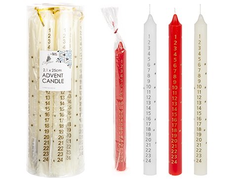 Advent Candle 25cm - Assorted Colours