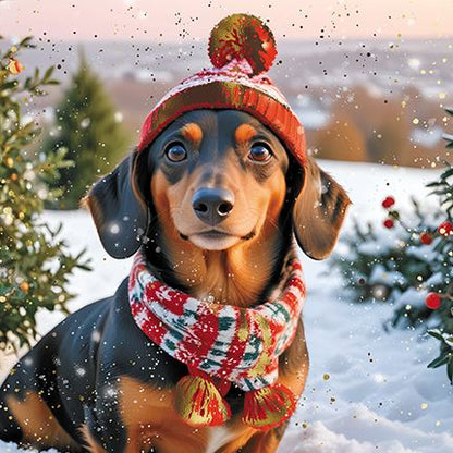 Darkroom - Daschund Dogs in Hats and Scarves