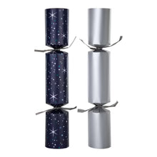 Christmas Crackers - Pack of 12 in 2 Silver & Stars Designs