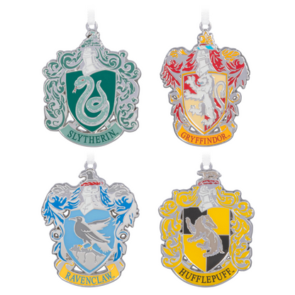 Collectable Harry Potter™ Keepsake Tree Decorations - Set of 4 Hogwarts™ House Crest Ornaments