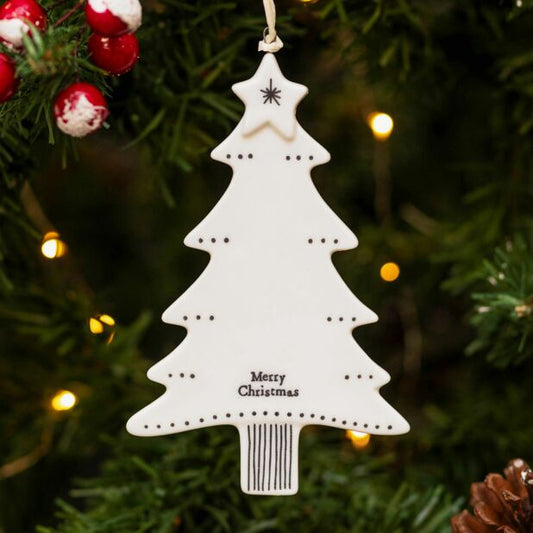 East of India Porcelain Hanger Tree – Merry Christmas