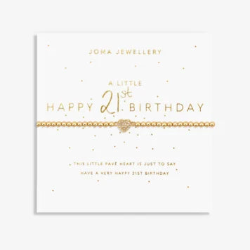 A Little 'Happy 21st Birthday' Gold Bracelet