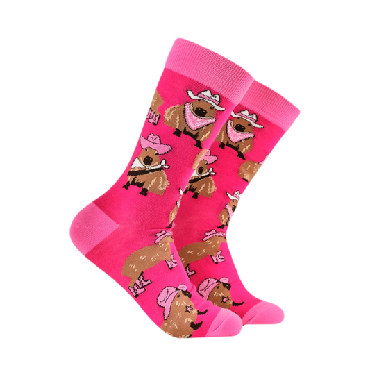 Cowboy Capybara Socks  - Size 4-8