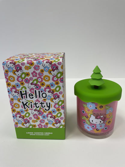 Spring Themed Candle, Glass Vessel with 3D Silicone Lid, Spring Blossom Scented