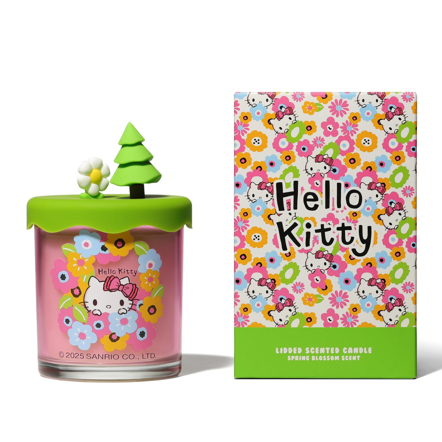 Spring Themed Candle, Glass Vessel with 3D Silicone Lid, Spring Blossom Scented