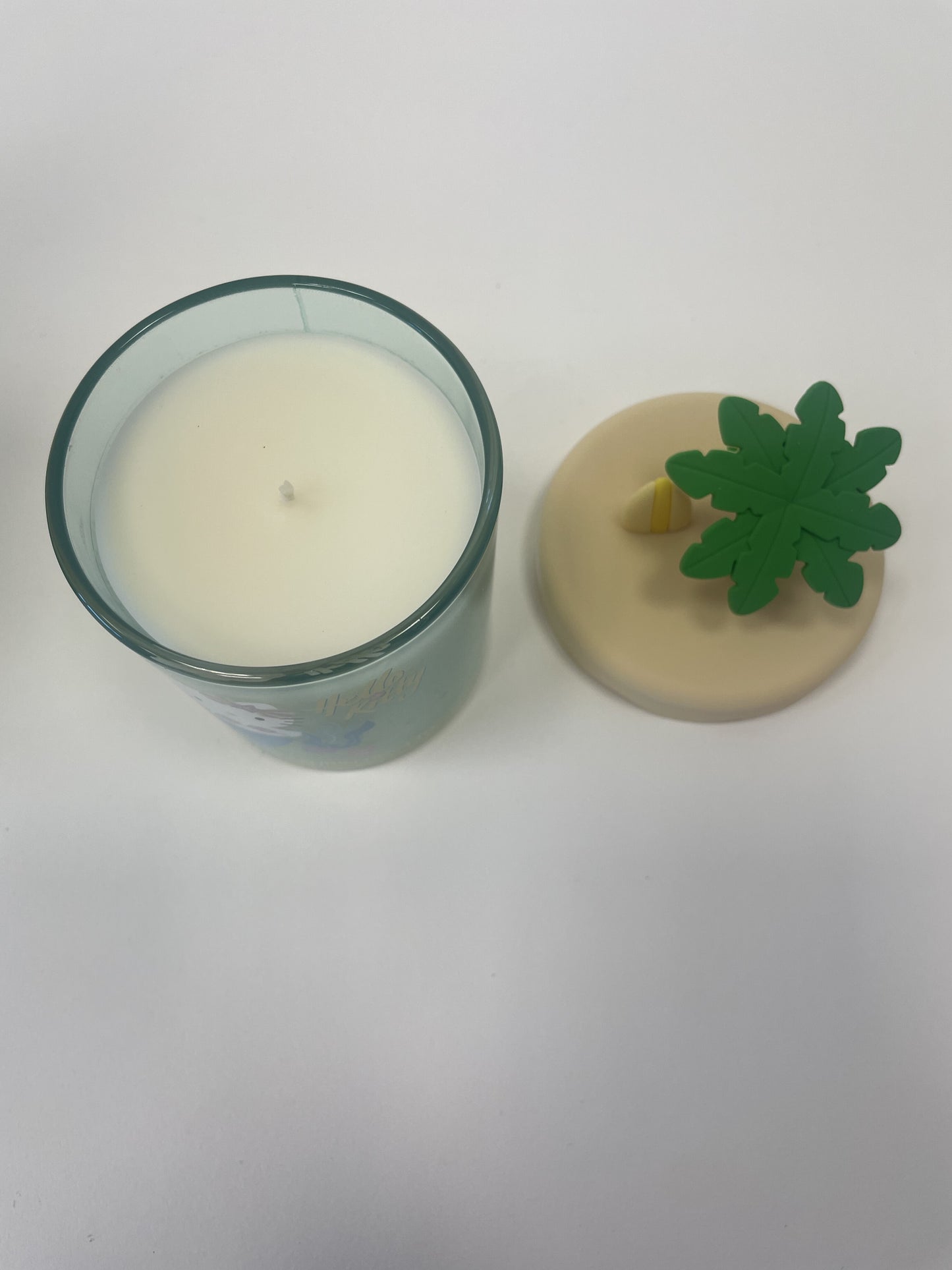 Summer Themed Candle, Glass Vessel with 3D Silicone Lid, Pina Colada Scented