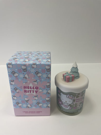 Winter Themed Candle, Glass Vessel with 3D Silicone Lid, Frosted Berries Scented