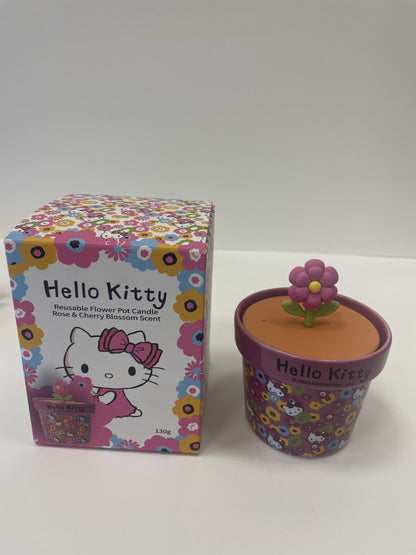 Spring Themed Candle, Reuseable plant pot candle with Rose & Cherry Blossom Scent