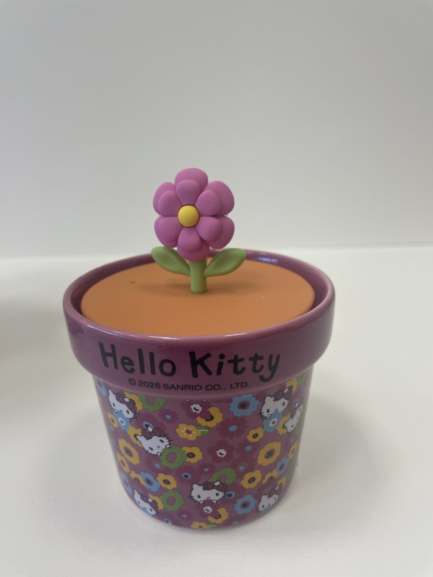 Spring Themed Candle, Reuseable plant pot candle with Rose & Cherry Blossom Scent
