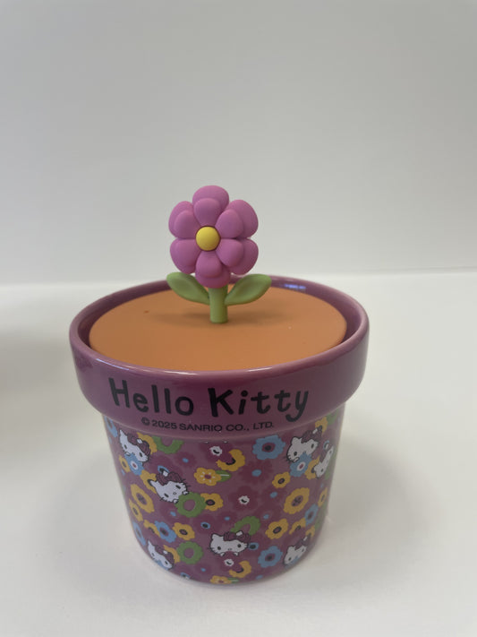 Spring Themed Candle, Reuseable plant pot candle with Rose & Cherry Blossom Scent