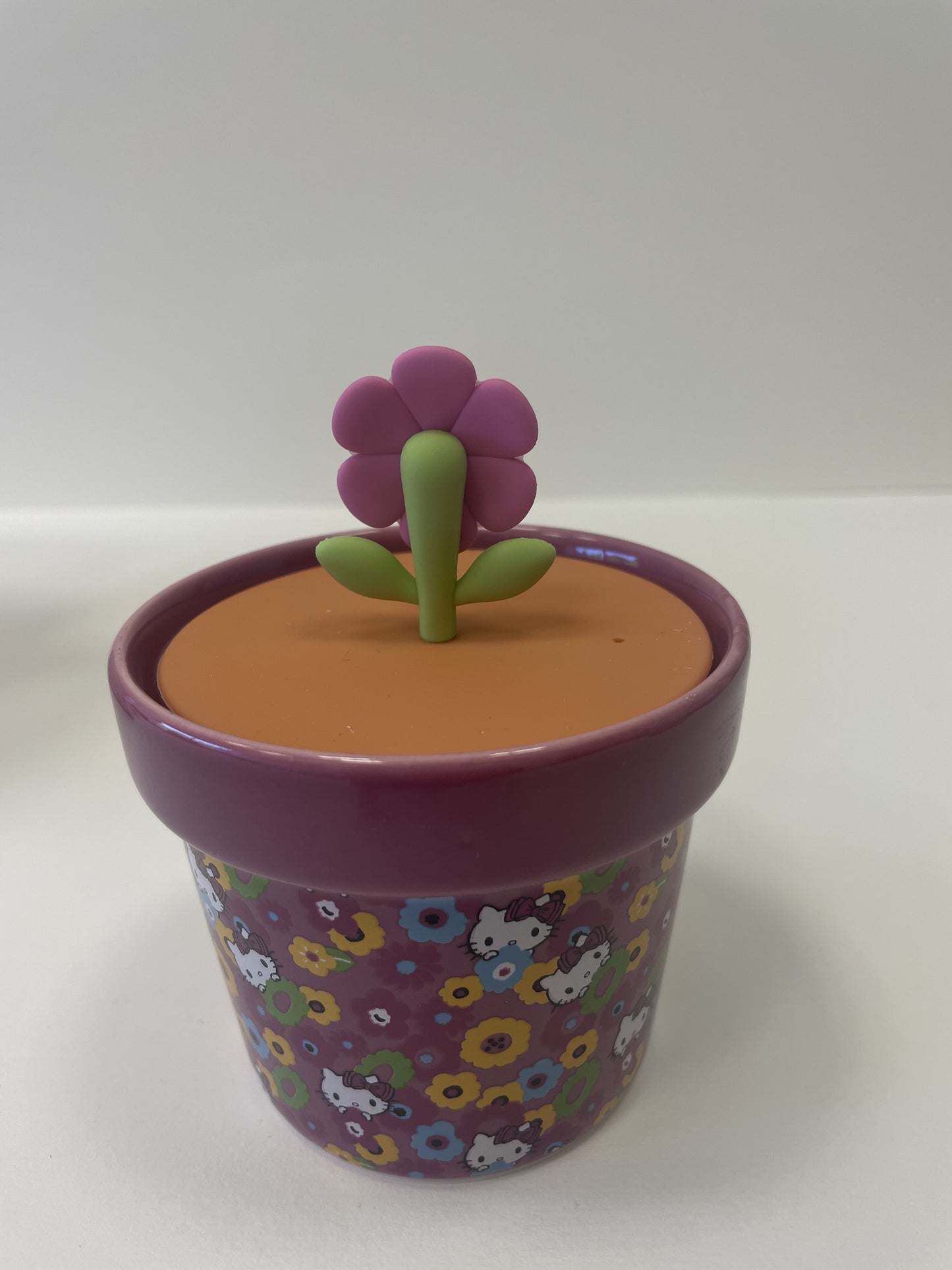 Spring Themed Candle, Reuseable plant pot candle with Rose & Cherry Blossom Scent