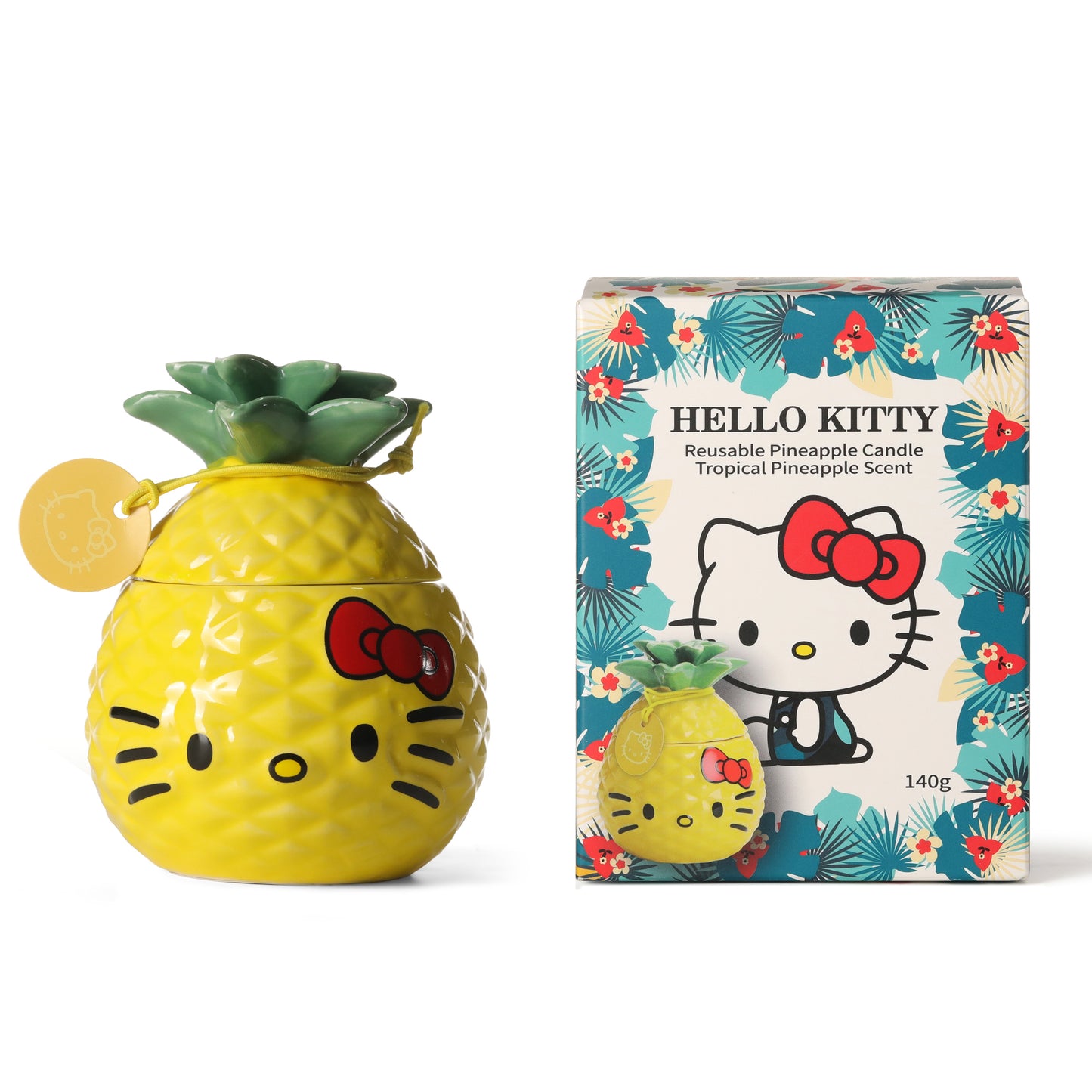 Summer Themed Candle, Reuseable Jar candle with Tropical Pineapple Scent