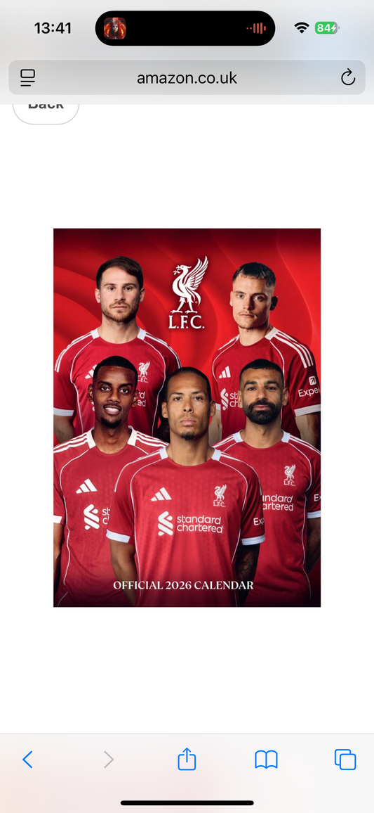 Liverpool FC 2026 A3 Calendar