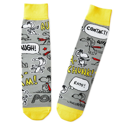 PEANUTS™ SNOOPY & WOODSTOCK Grey & Yellow Pair of Socks