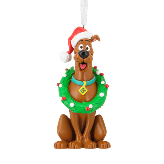 Collectable Hanging Ornament - Scooby-Doo with Wreath & Santa Hat