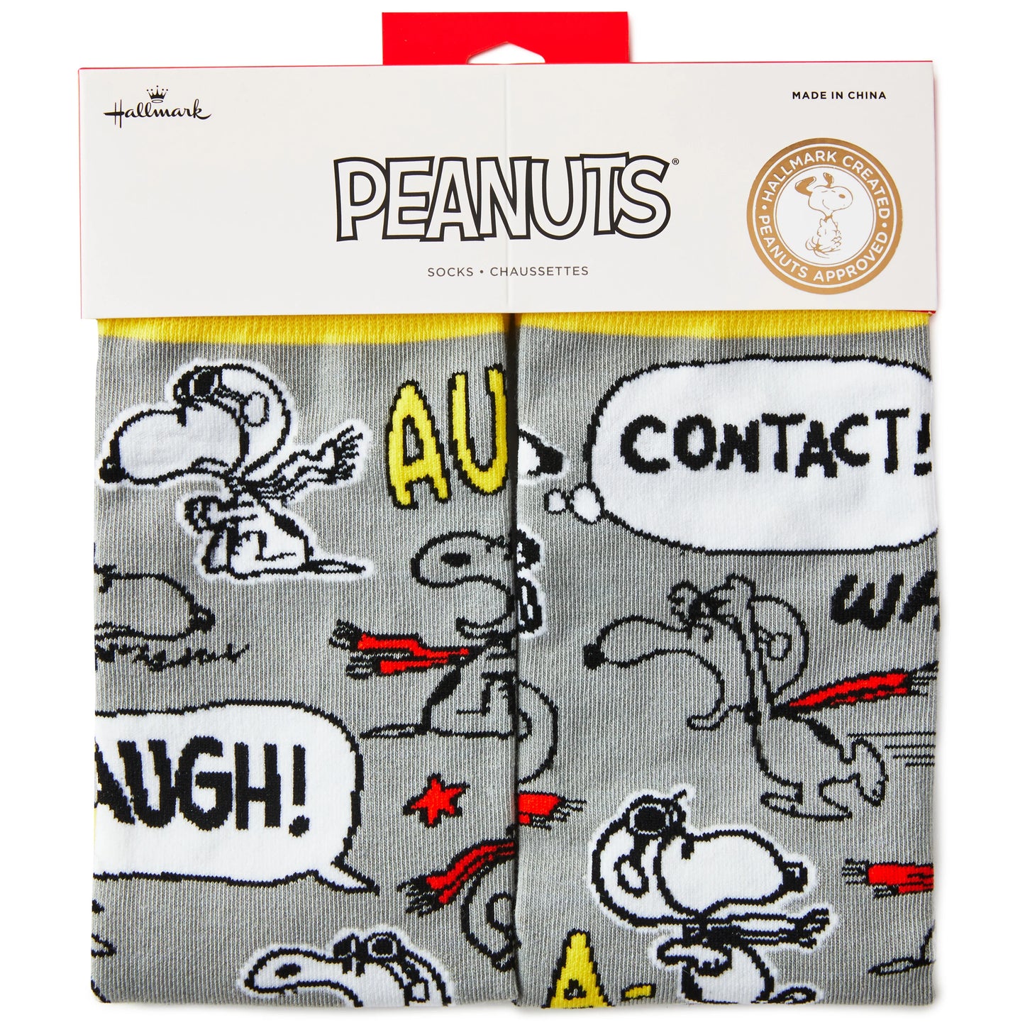 PEANUTS™ SNOOPY & WOODSTOCK Grey & Yellow Pair of Socks