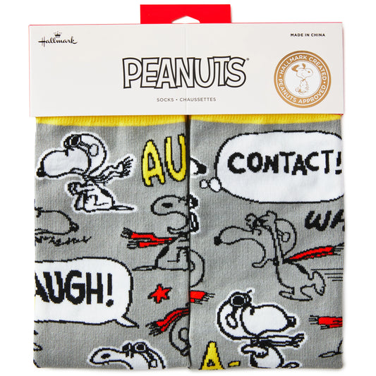 PEANUTS™ SNOOPY & WOODSTOCK Grey & Yellow Pair of Socks