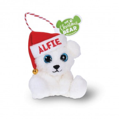 Pre-personalised My Christmas Bear Tree Decoration - Choose From Over 100 Popular Names and Titles