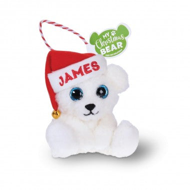 Pre-personalised My Christmas Bear Tree Decoration - Choose From Over 100 Popular Names and Titles