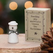 East of India Matchbox Snowman